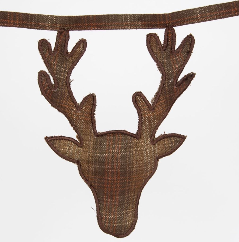 Festive Bunting Stag Tinsel & Tartan