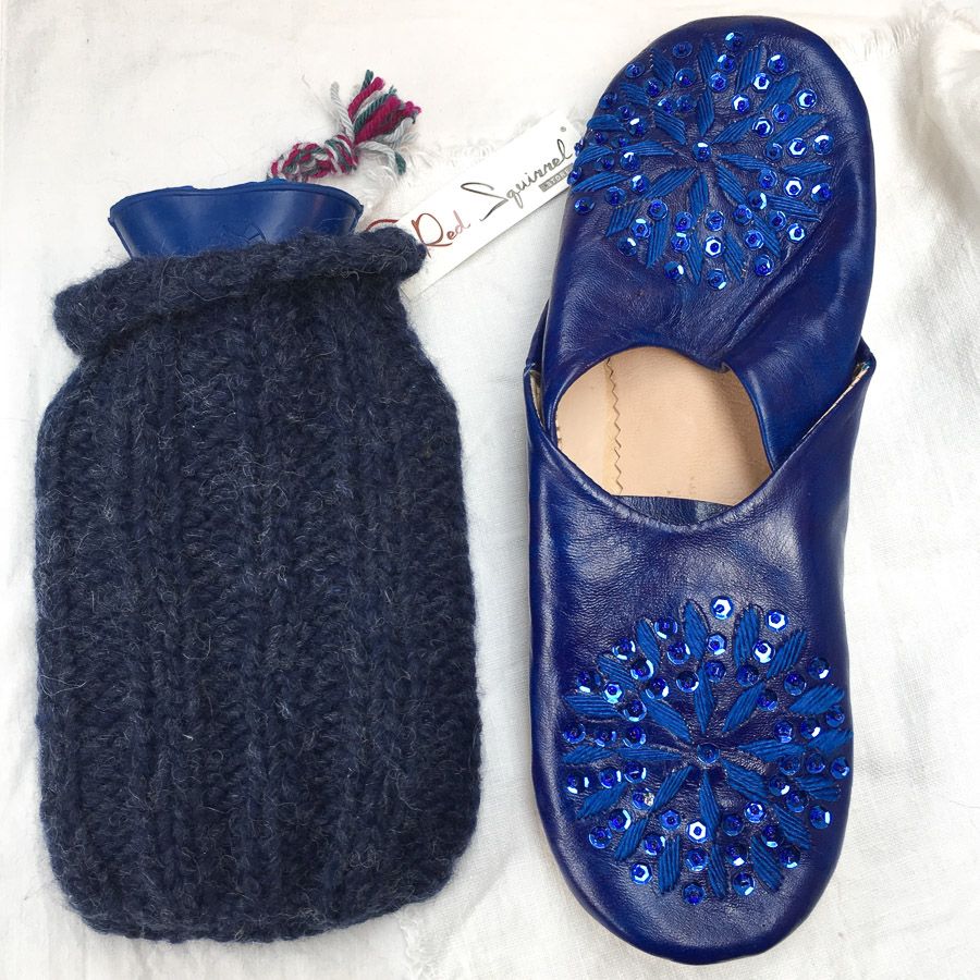 Mini Hot Water Bottle & Cover Dark Blue - Red Squirrel Store