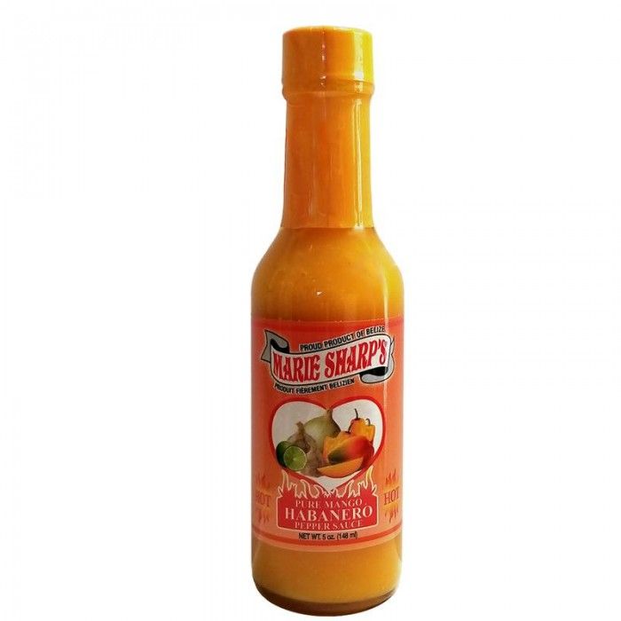 NEW Marie Sharp's Pure Mango Habanero Pepper Sauce is made with ripene...