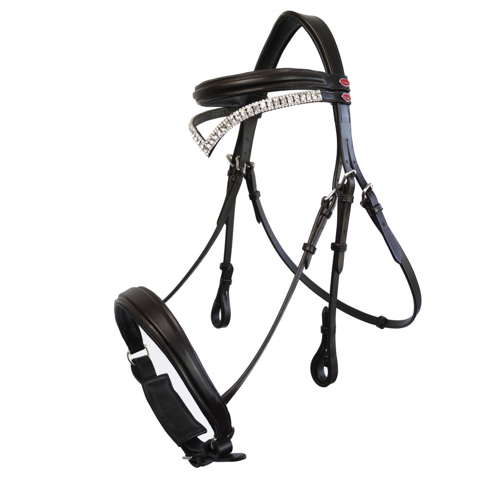 John Whitaker Lynton Snaffle Bridle With 2 Browbands 