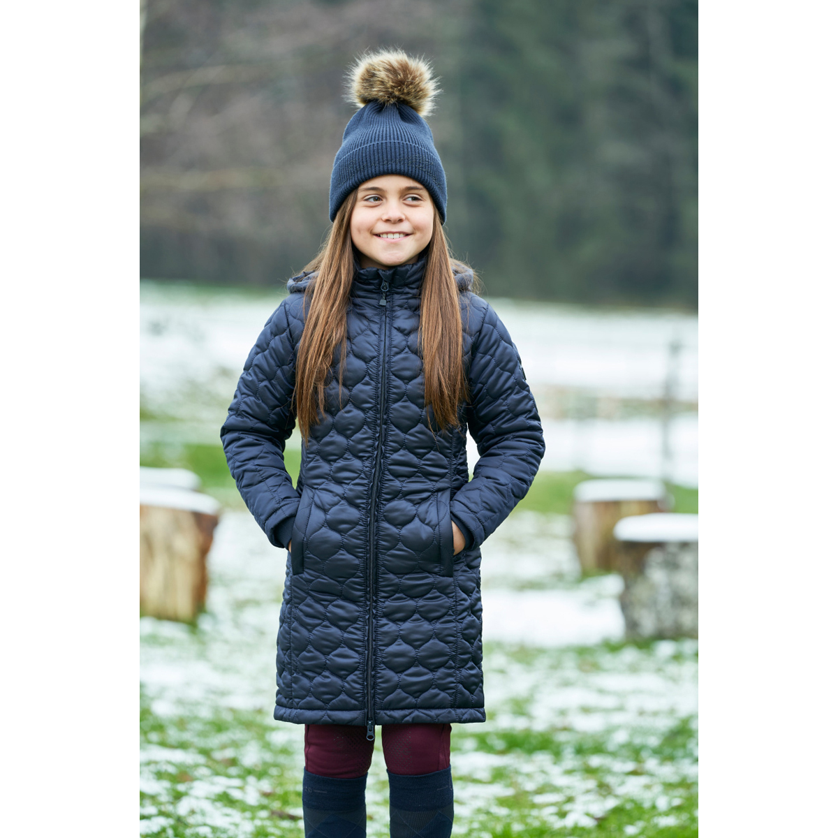 Covalliero Childs Thermo Quilted Navy Coat