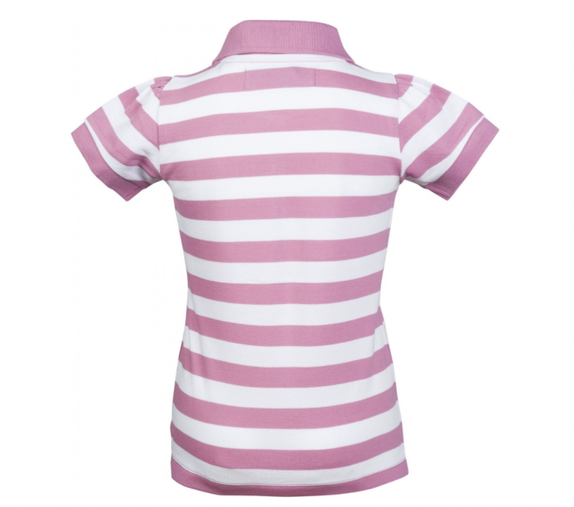 Funny Horses HKM Pink Stipe Polo Shirt Top