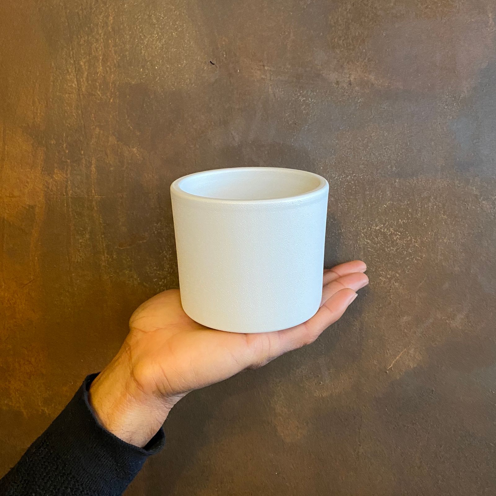 matt white plant pot