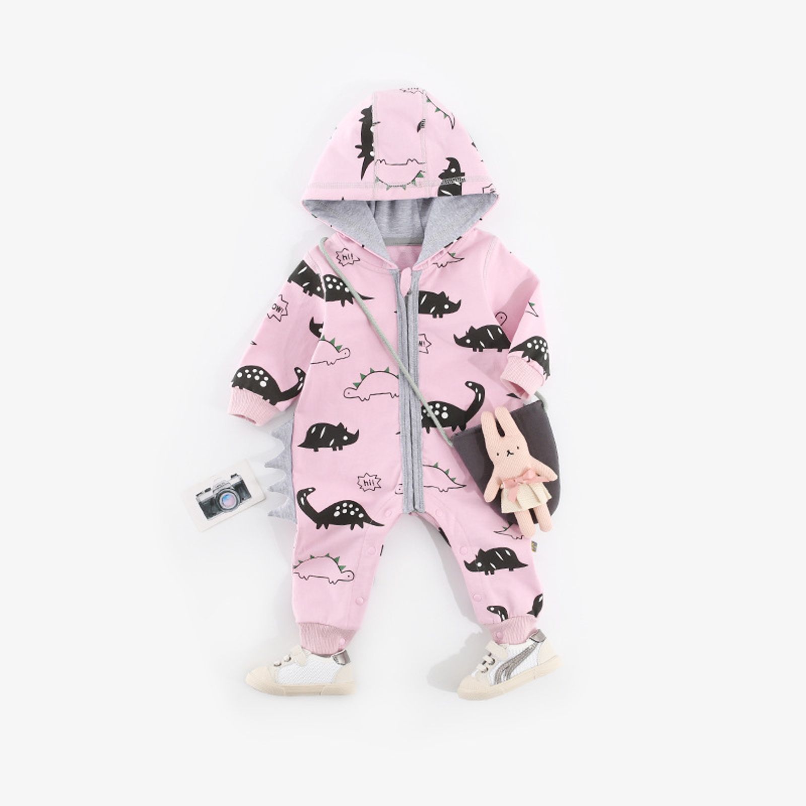 pink dinosaur hoodie