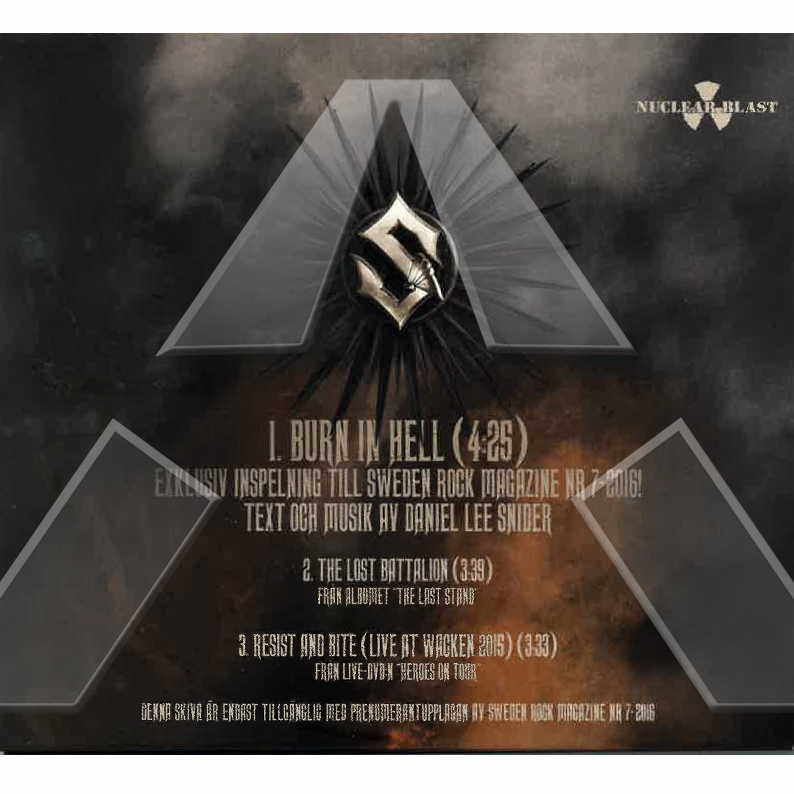Sabaton ★ Burn in Hell (cd promo single EU)