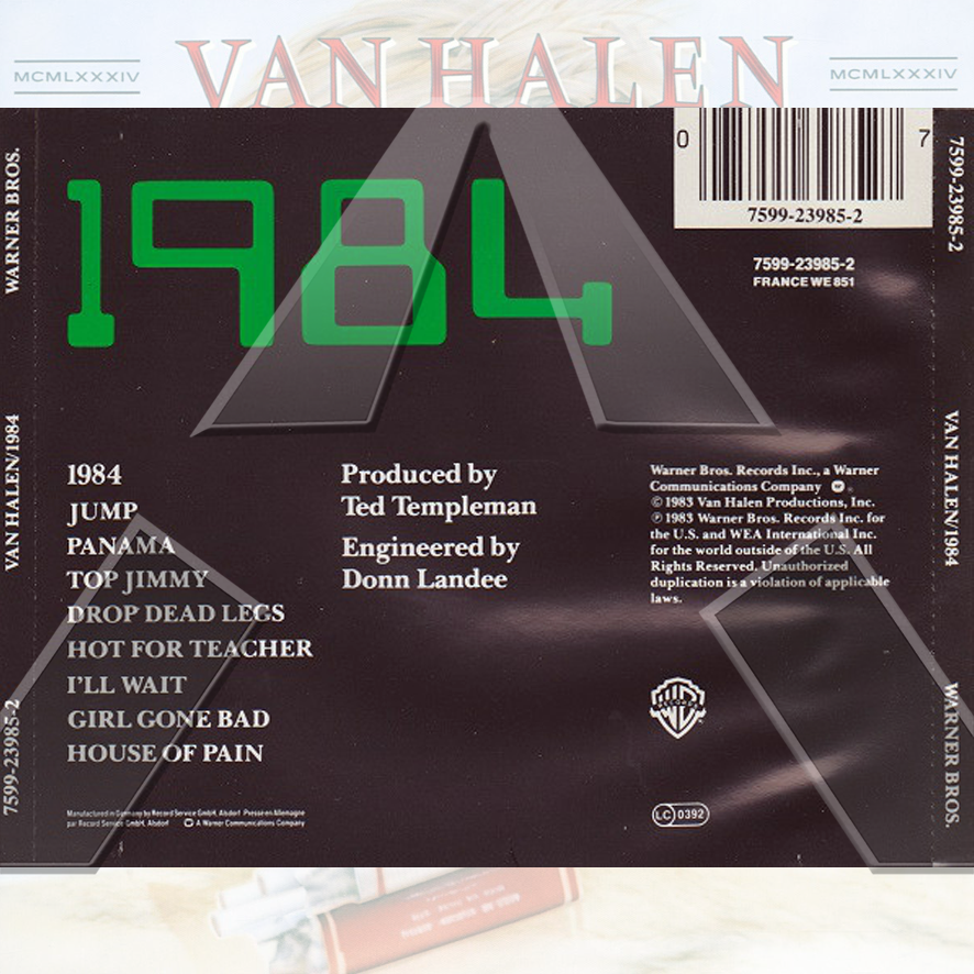 Van Halen ★ 1984 (cd album  - GER 7599239852)