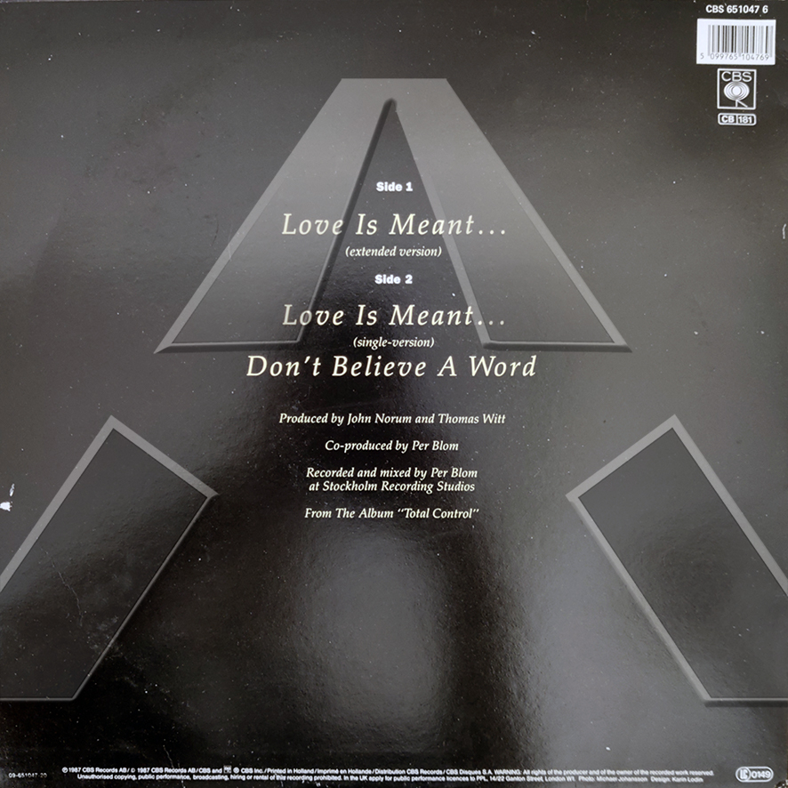 John Norum ★Love is Meant (vinyl maxi - ES 6510476)