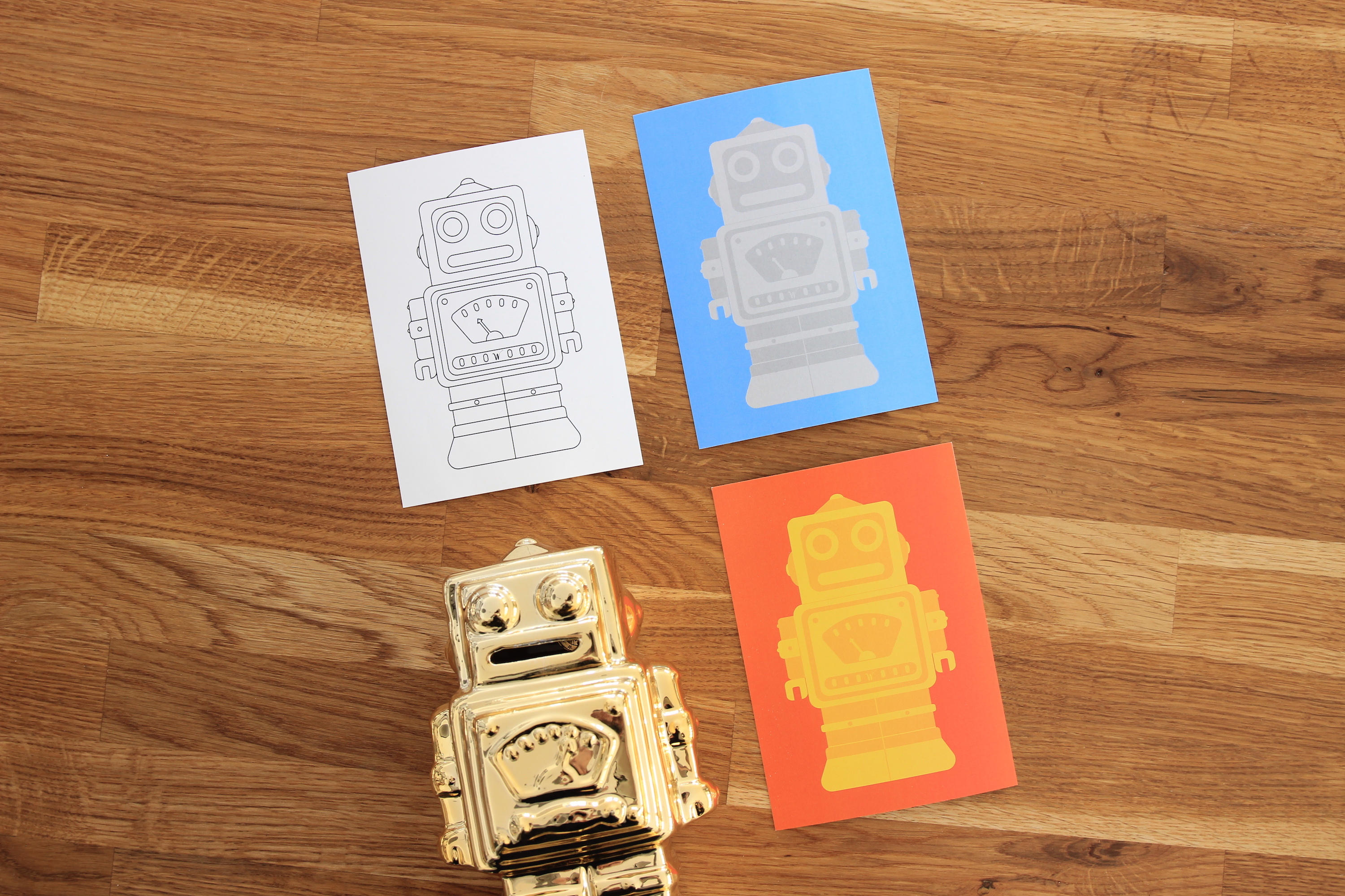 Postkarte Roboter
