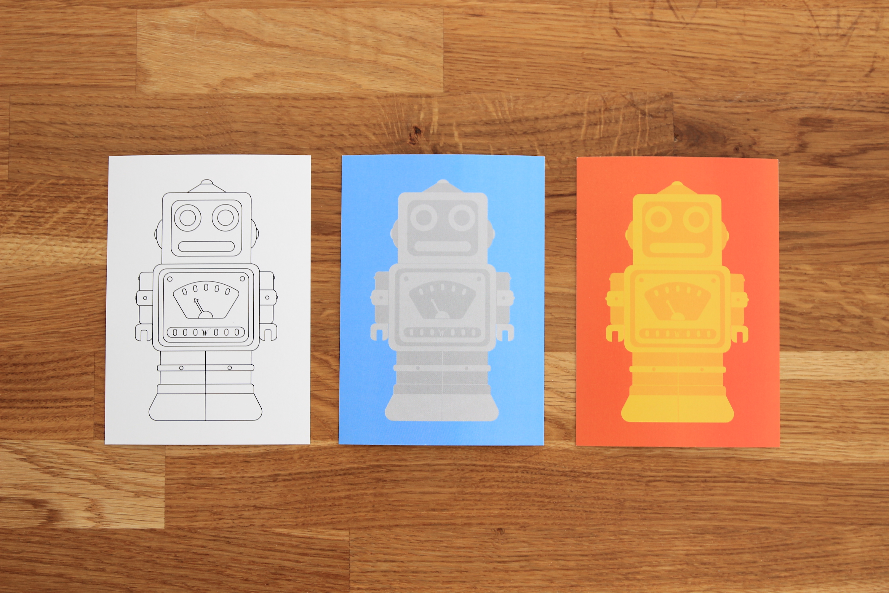 Postkarte Roboter