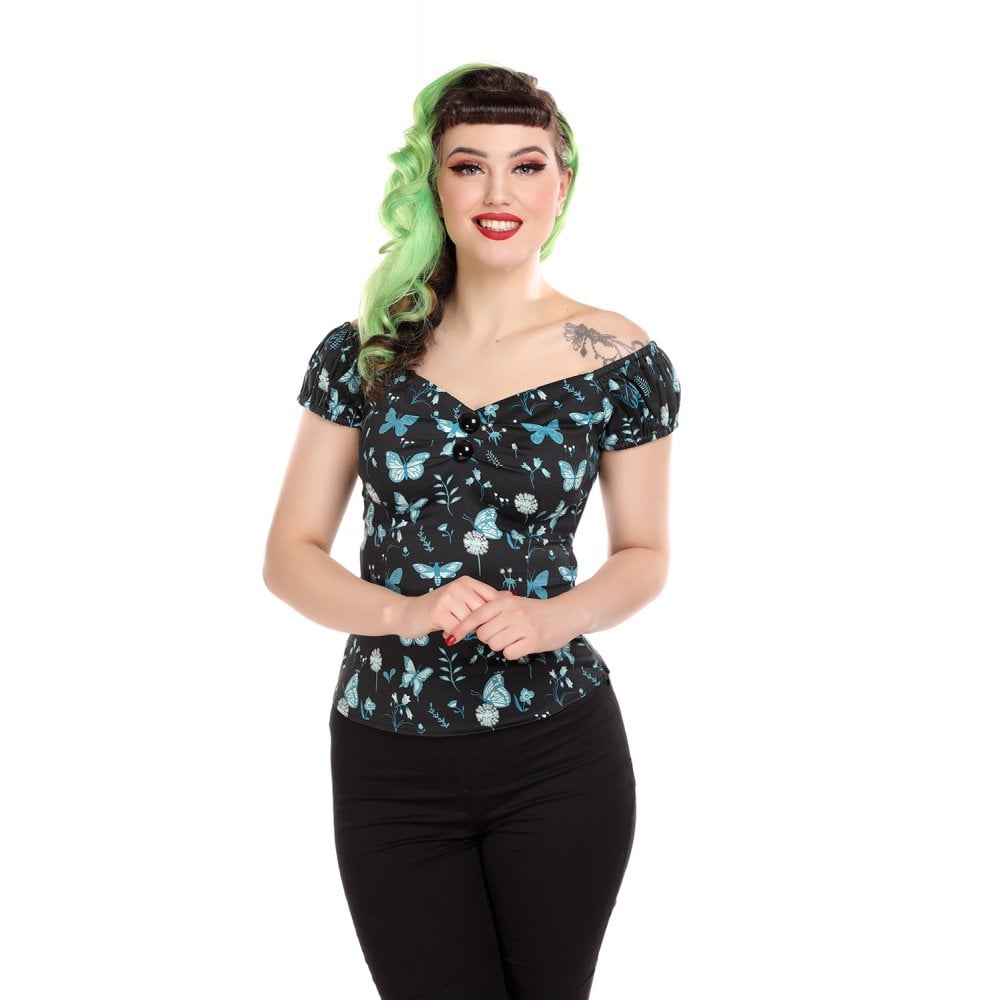 DOLORES MIDNIGHT BUTTERFLY TOP