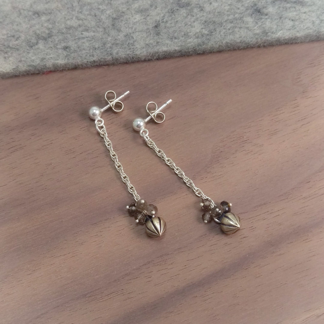 Tiny Pod Chain Earrings