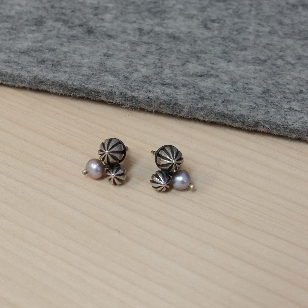 Tiny Pod Cluster Studs: pearls