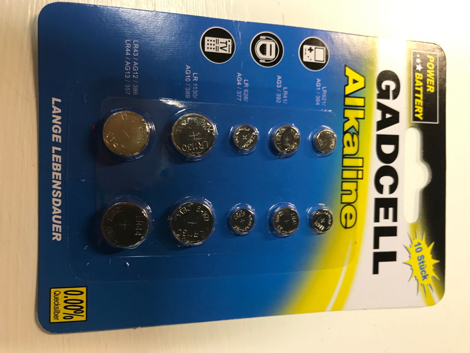 Batterier 10 st Alkaline (5 olika)