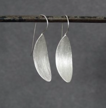 Brushed Silver Half Moon earrings