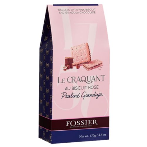 Fossier Craquant Pink Biscuits with Gianduja Choc Cream 125g