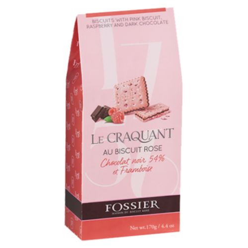 Fossier Craquant Pink Biscuits with Raspberry & Dark Choc Cream 170g