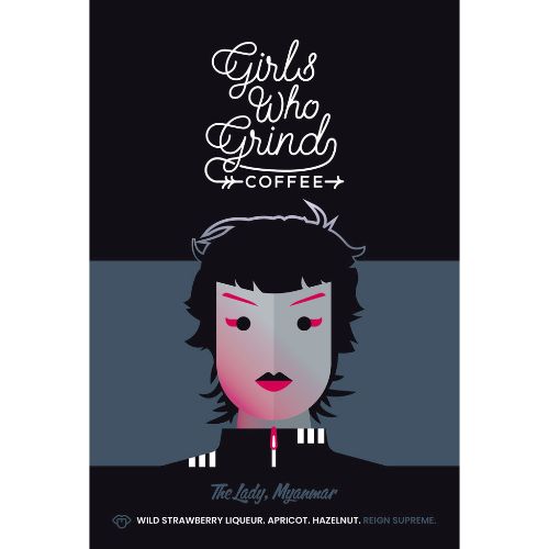 Girls Who Grind Coffee The Lady Red Honey Carbonic, Myanmar GROUND 250g