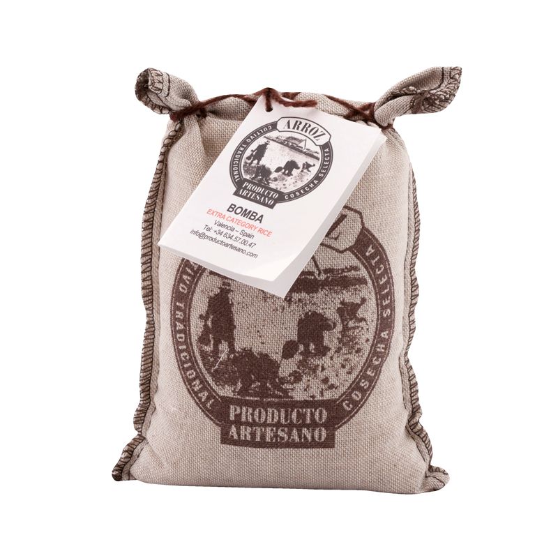 Arroz Bomba Paella rice in textile bag 500g