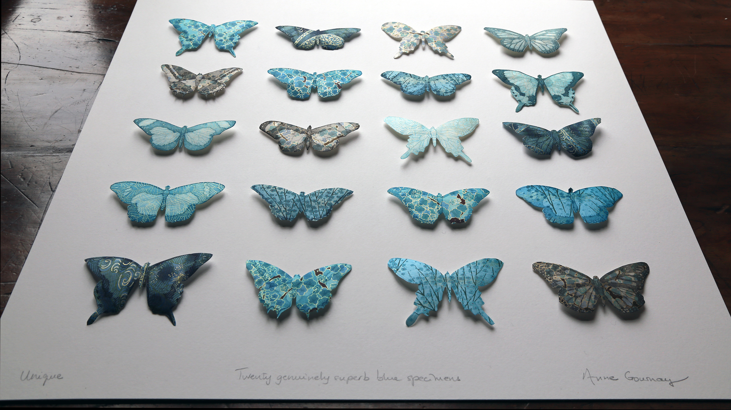 Twenty genuinely superb blue specimens III FRAMED