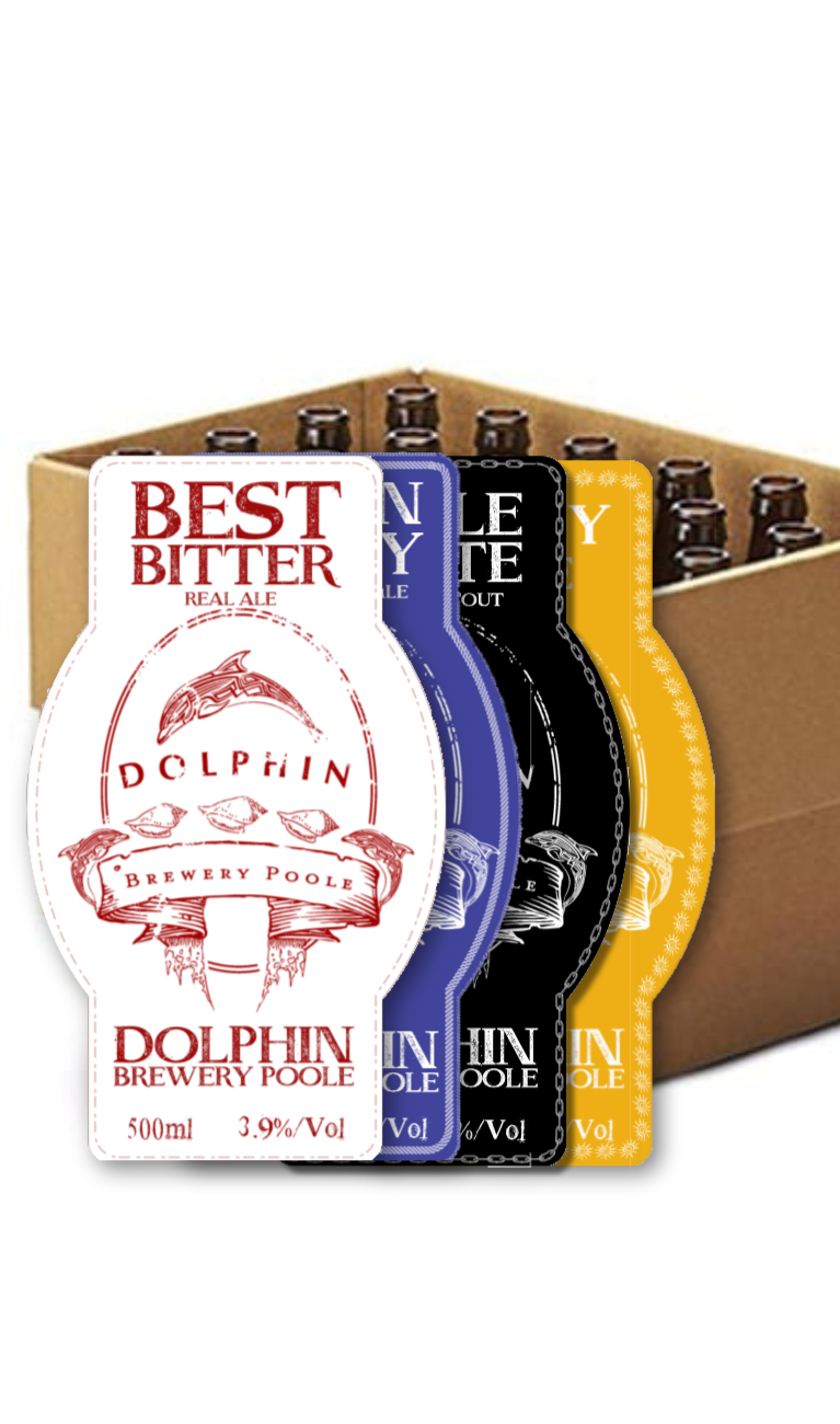 A mix case of Dolphin Beers
