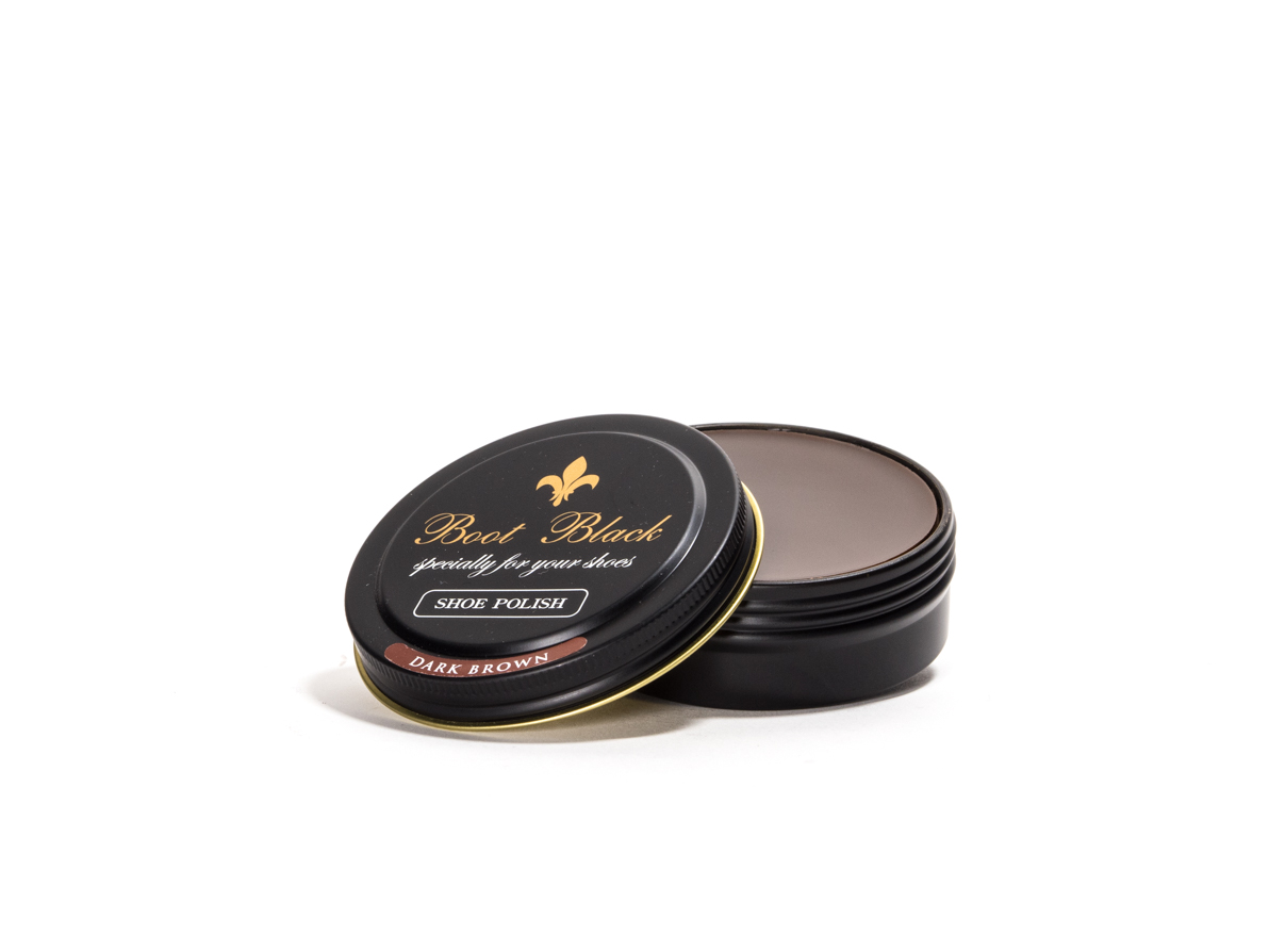 brown shoe polish on black shoes