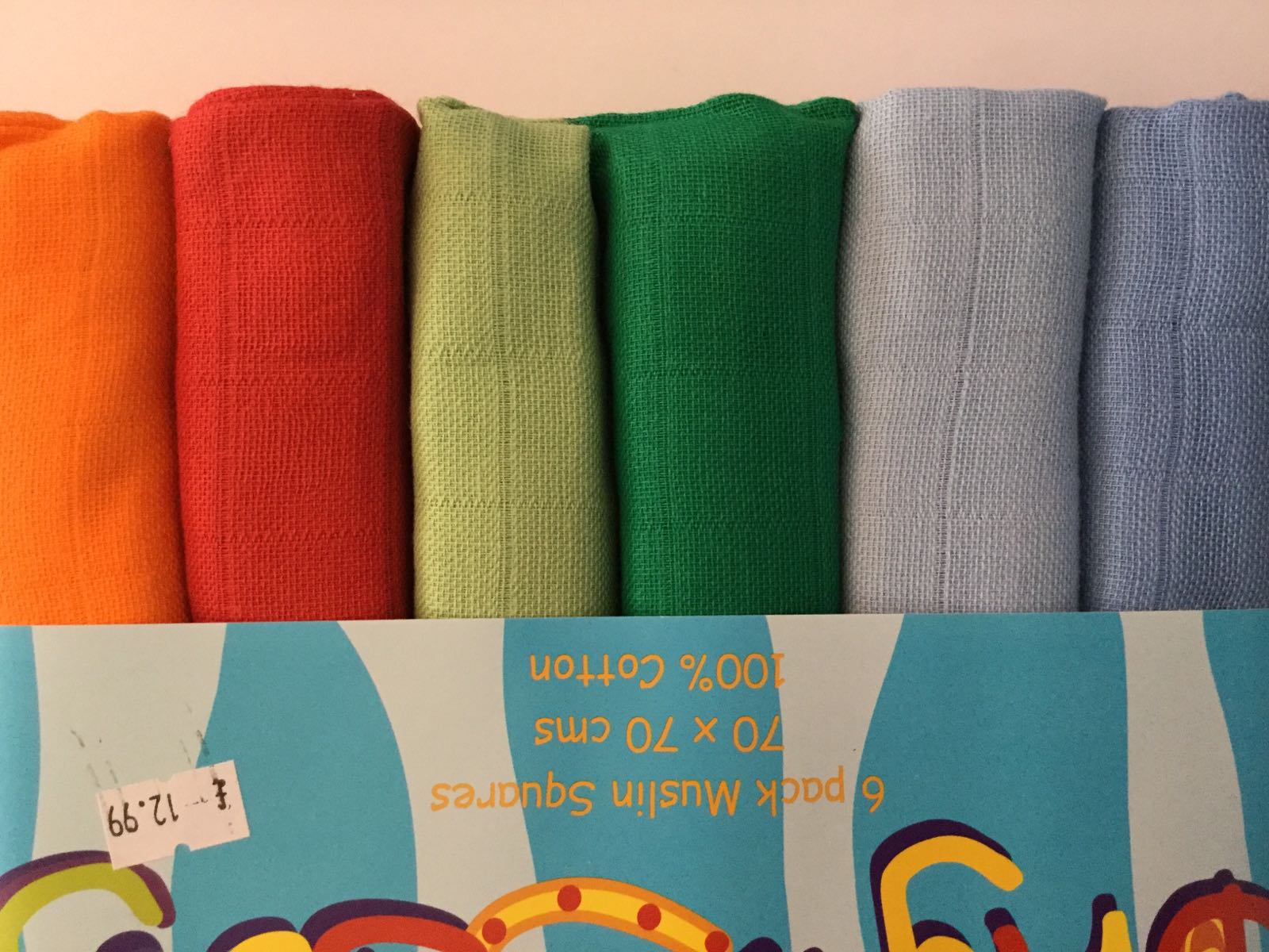 coloured muslin squares