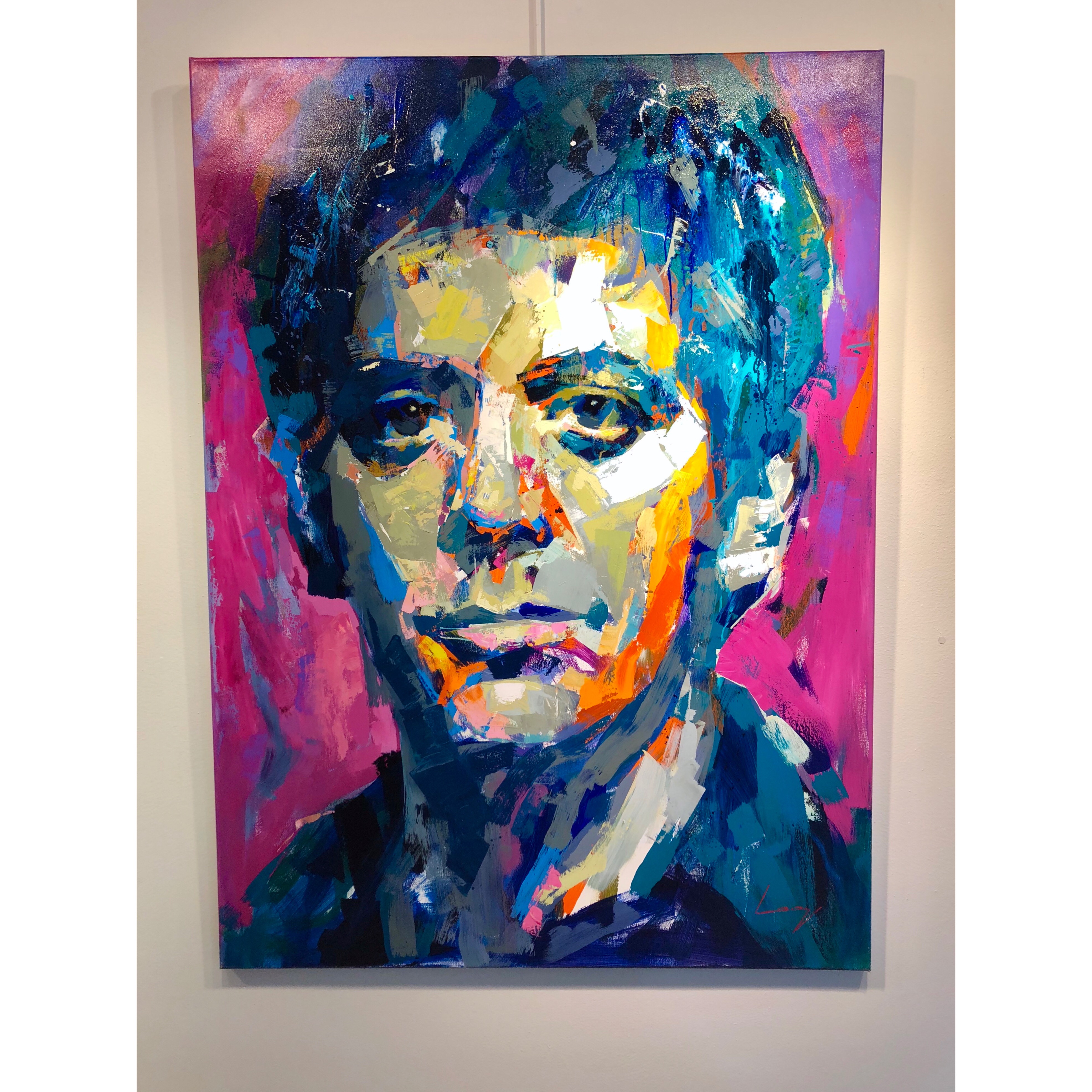 "Lou Reed" Acrylic on canvas by Alberto Ramirez LEG. 150 x 110 cm. 