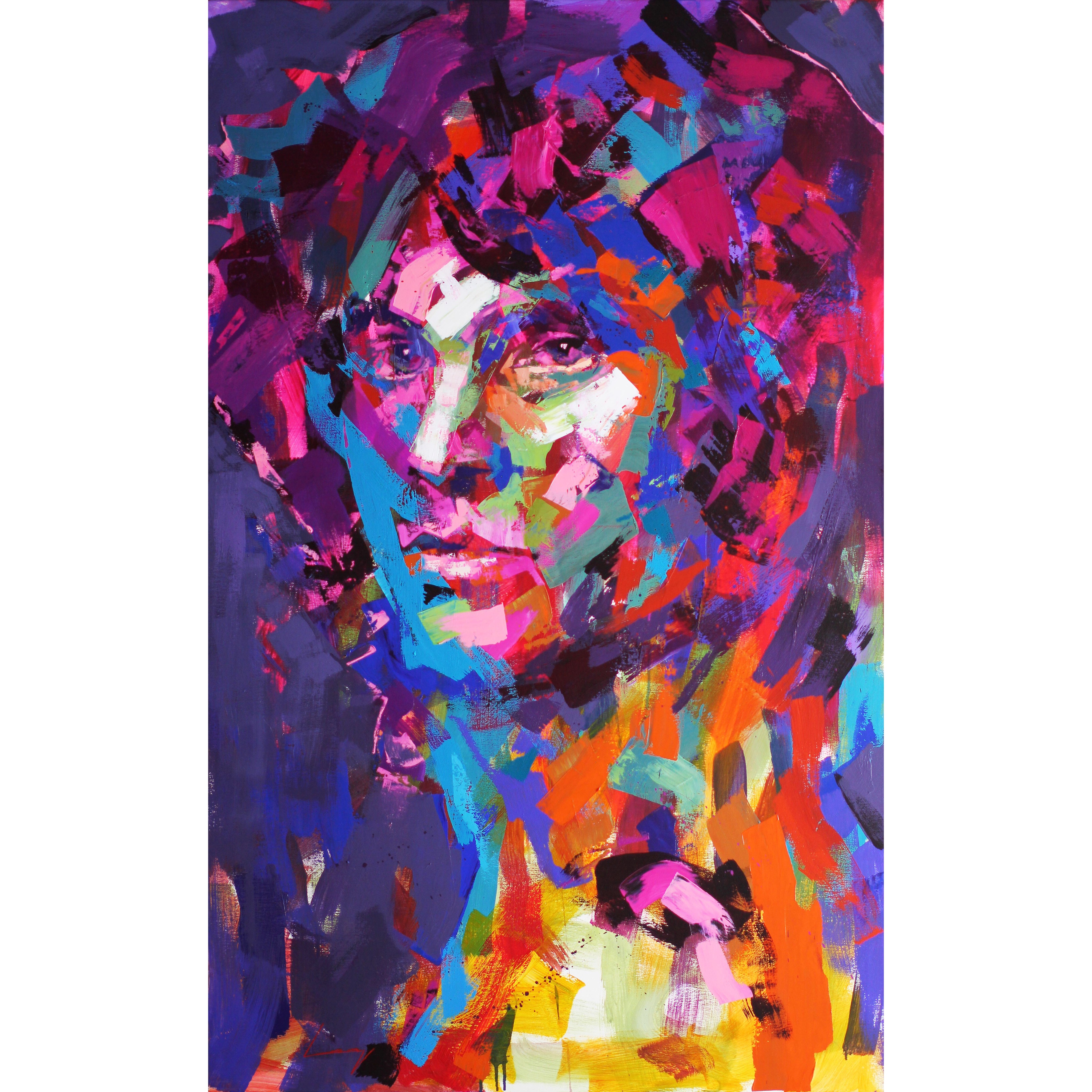 "Jim Morrisson" Acrylic on canvas by Alberto Ramirez LEG. 100x160 cm