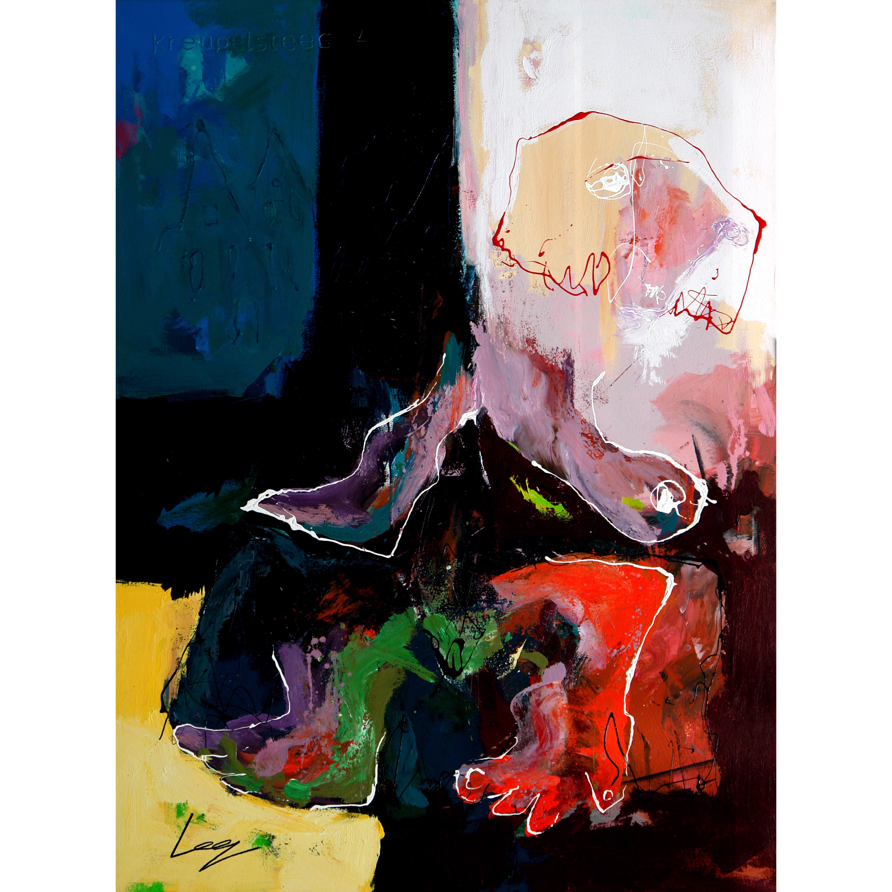 "Kreupelsteeg" Acrylic on canvas by Alberto Ramirez LEG. 100x130 cm