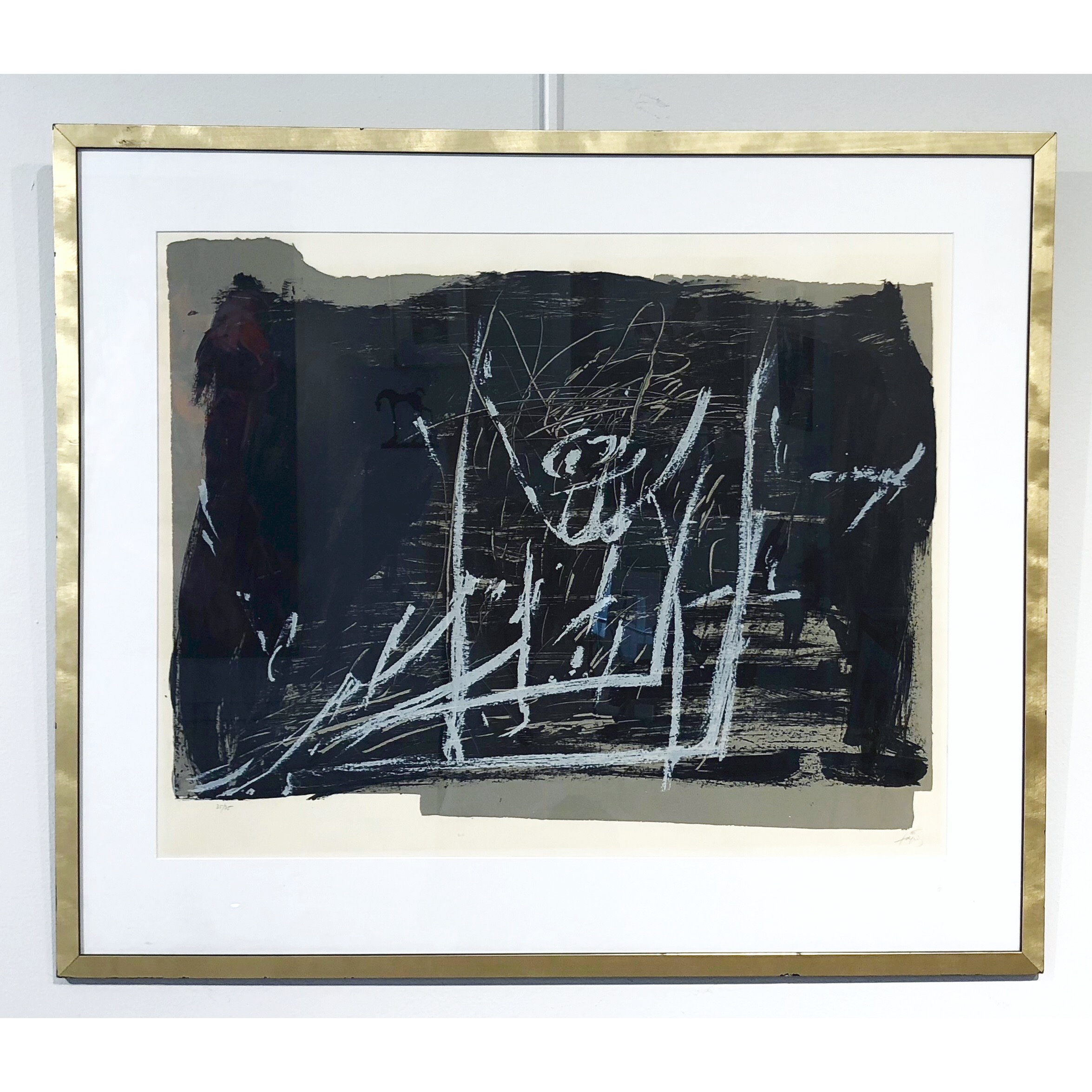 "Noir et Craie" Lithograph with pencil by Antoni Tapies. 98 x 83 cm