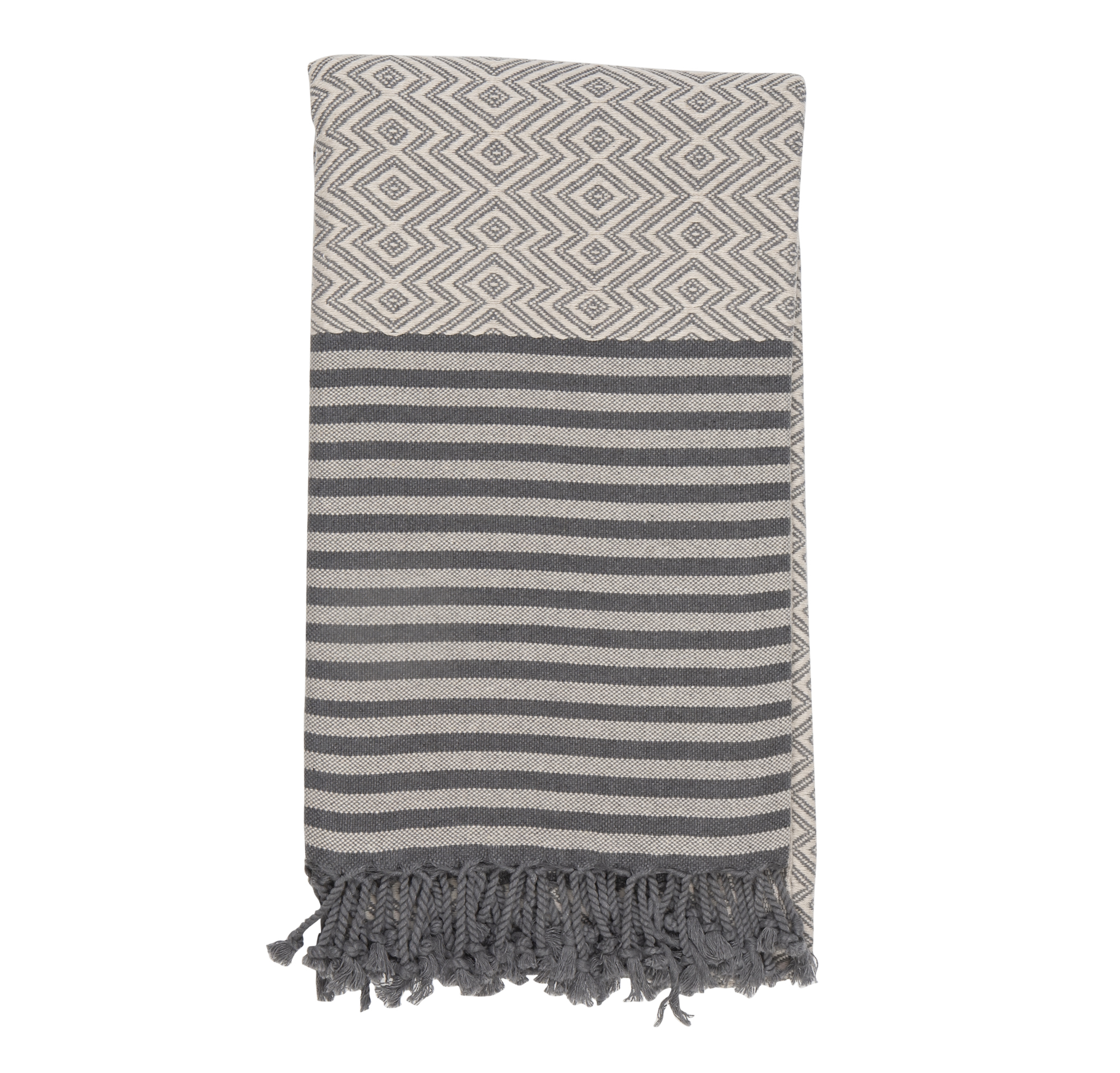Hammam Towel in Taupe & Grey 