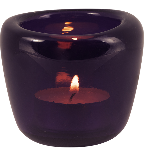 Aconite Violet Handblown Glass Tealight Holder