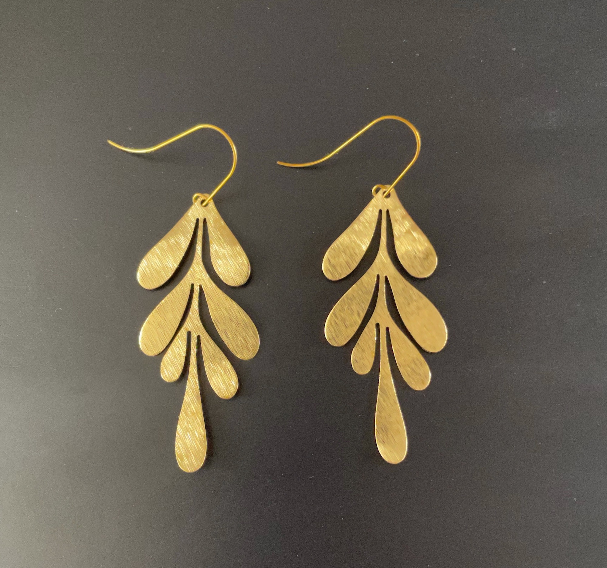 Irth Brass Organic Leaf Earrings