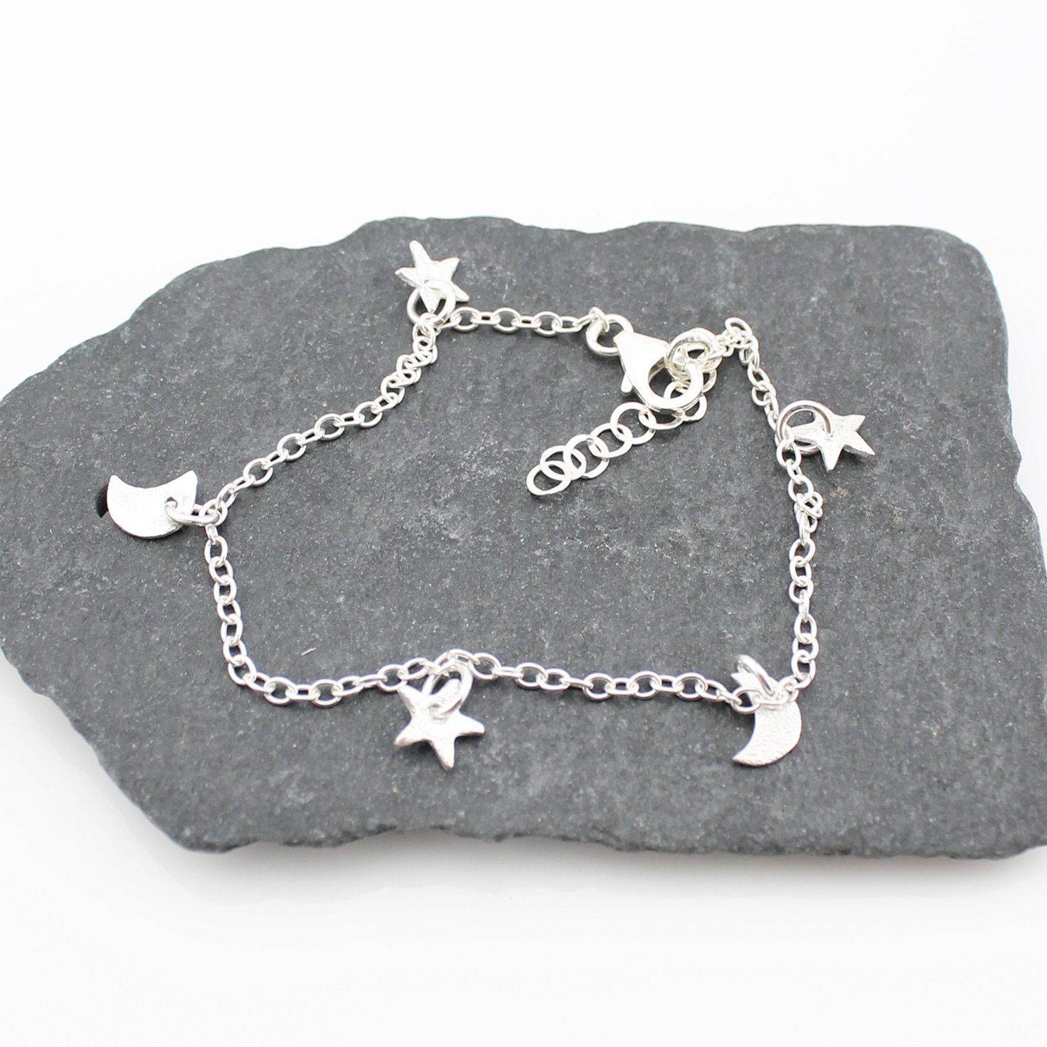 Silver Star & Moon Charm bracelet by Lucy Kemp