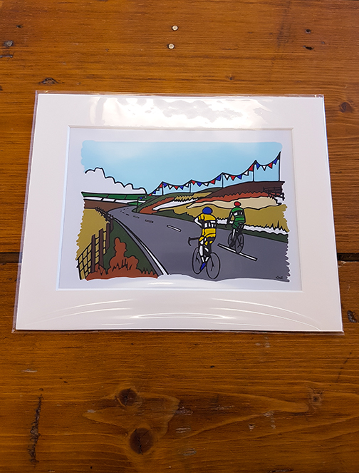 Cycling Cragg Vale Mounted Artwork Print