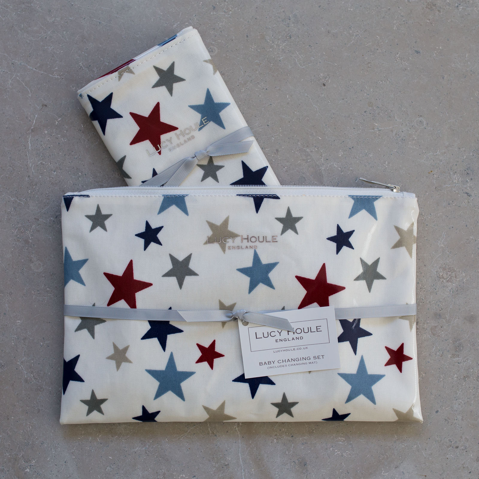 New England Star Blue Baby Changing Set