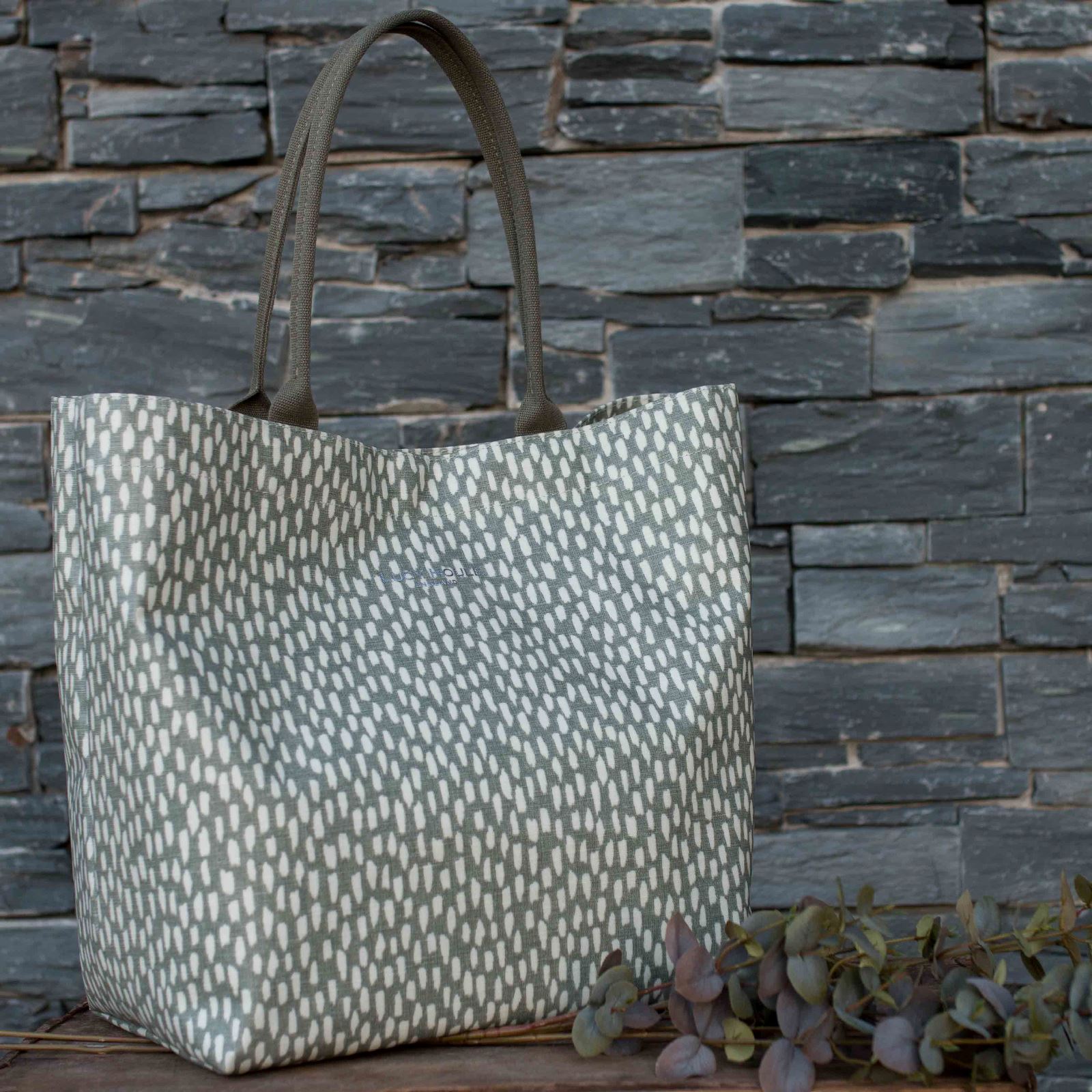 pewter tote bag