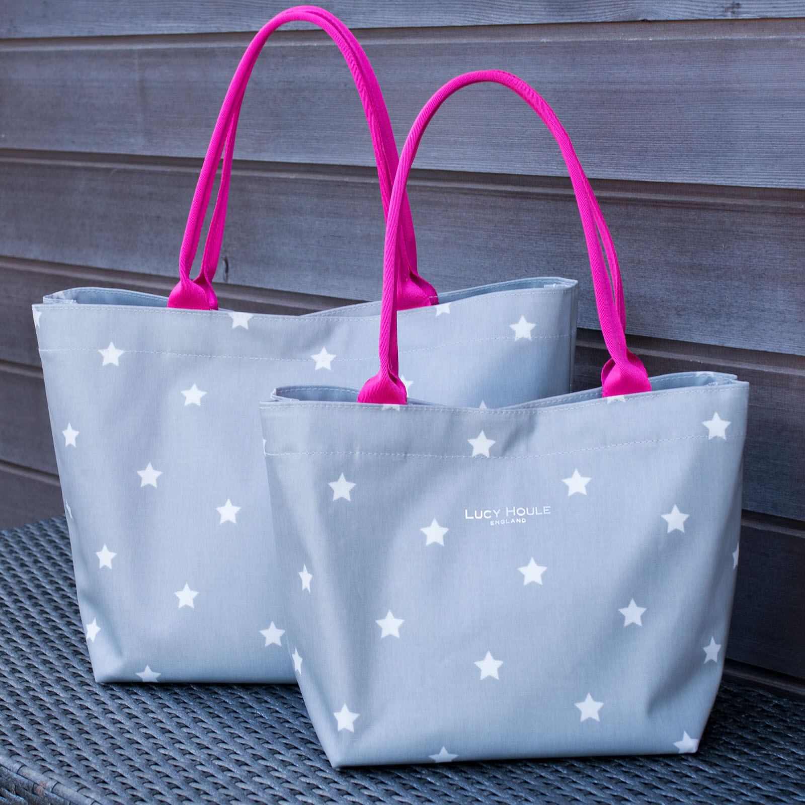 bright pink tote bag