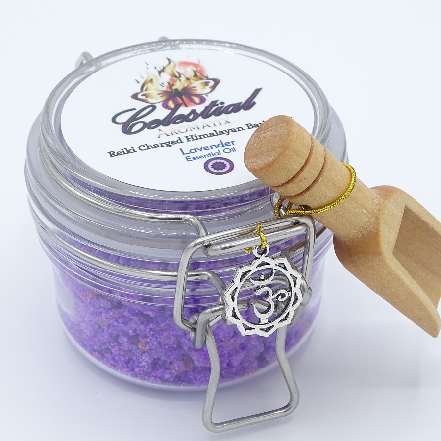 Reiki Charged Lavender Essential oil Himalayan Bath Salt