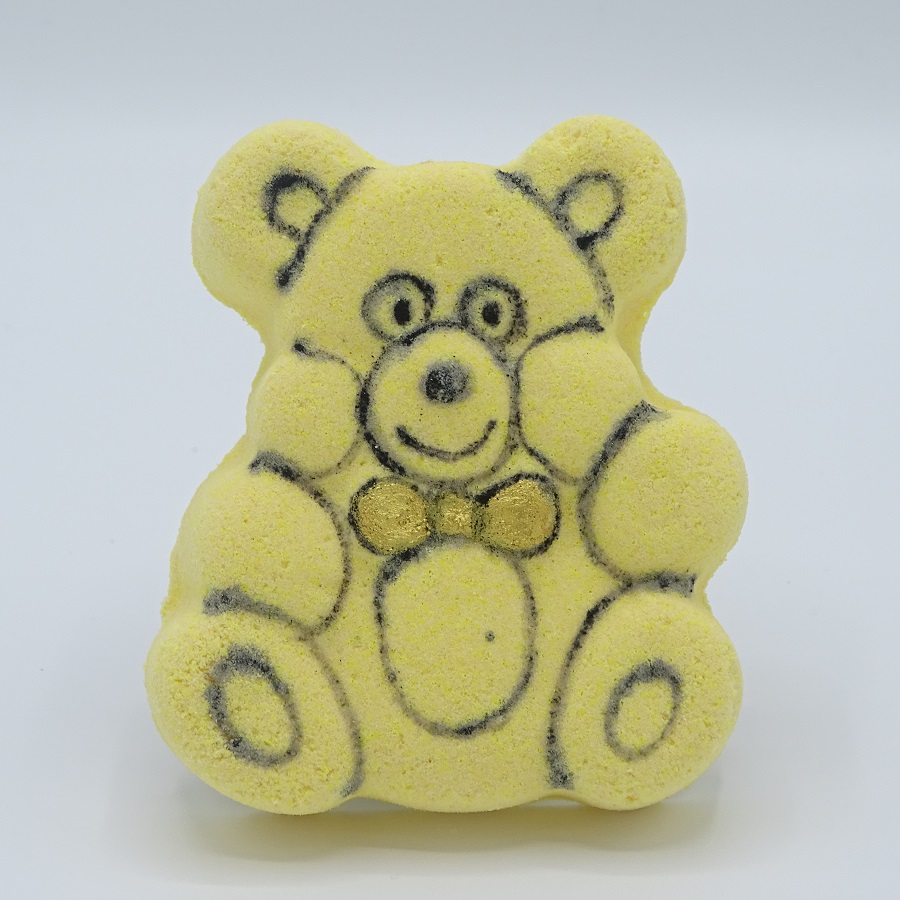 Sherbert Lemon Teddy Bear Bath Bomb With Buttermilk