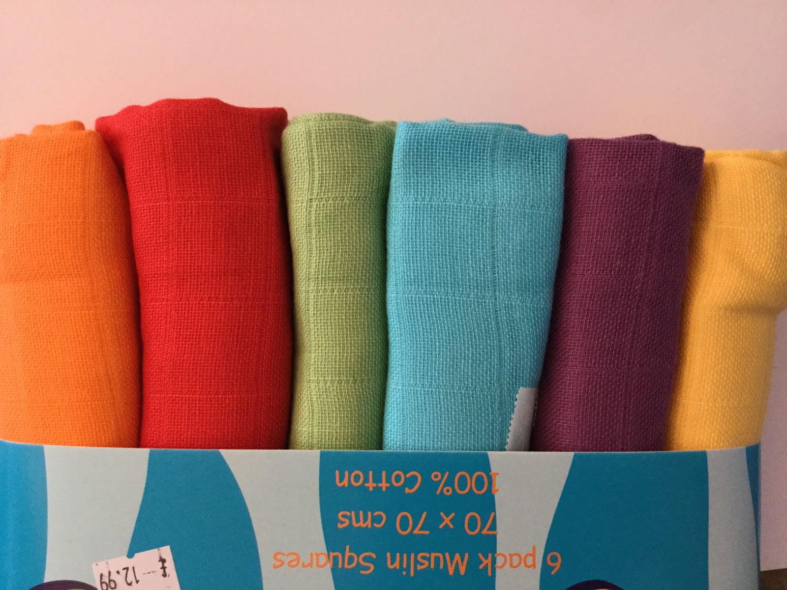 coloured muslin squares