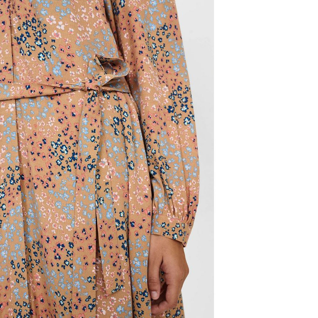 Kjole med knapper og knytbånd, Småblomstret, Nuvillie Nümph