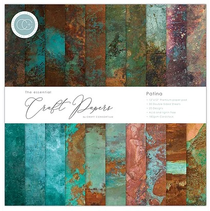 CCEPAD017 Essential Craft Papers Patina 12x12