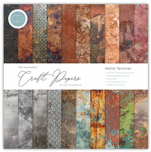 CCEPAD005 The Essential Craft Papers - Metal Textures 12x12