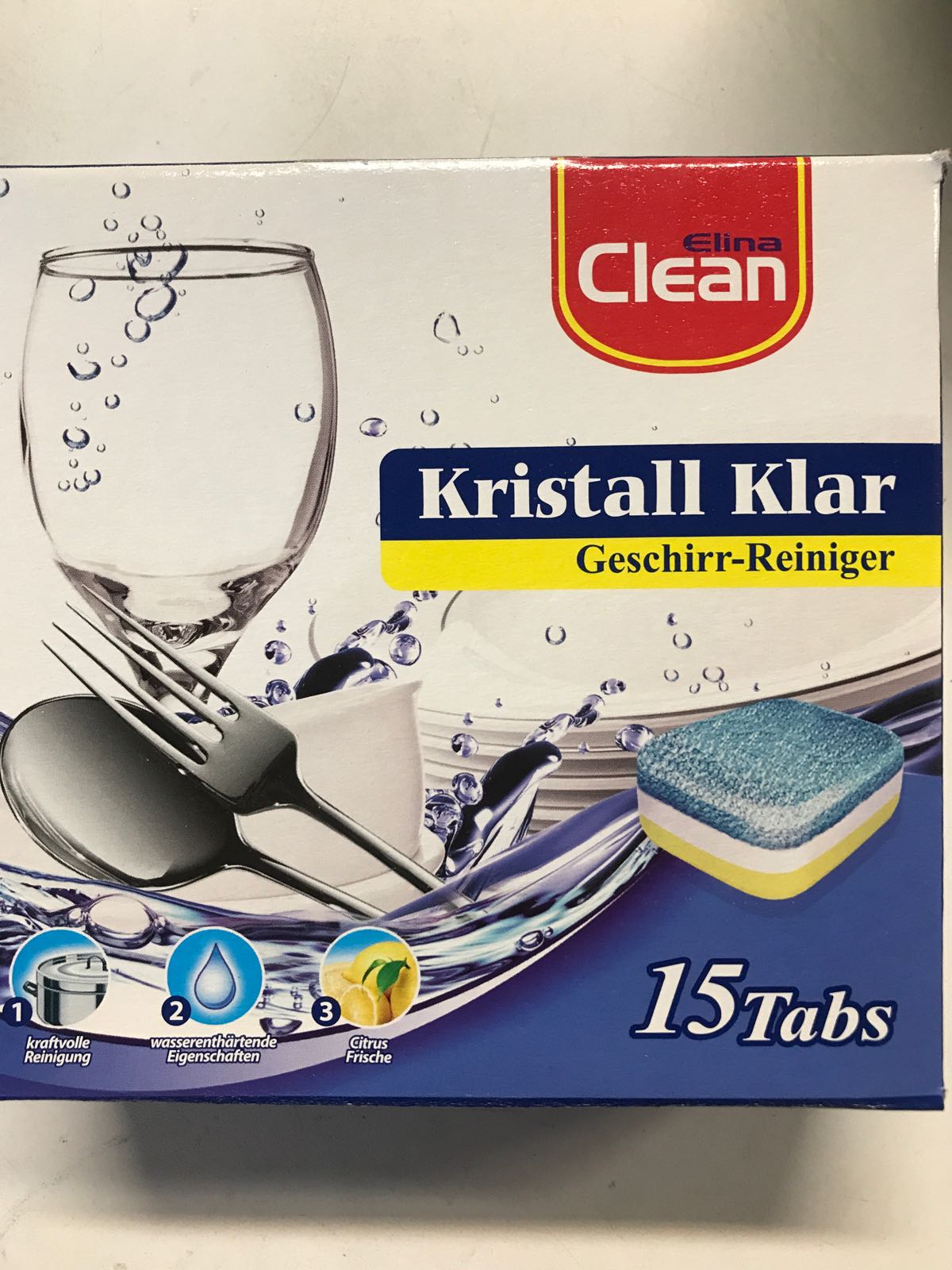 Diskmedelstabletter Kristallklar - 15 st / 3 i en
