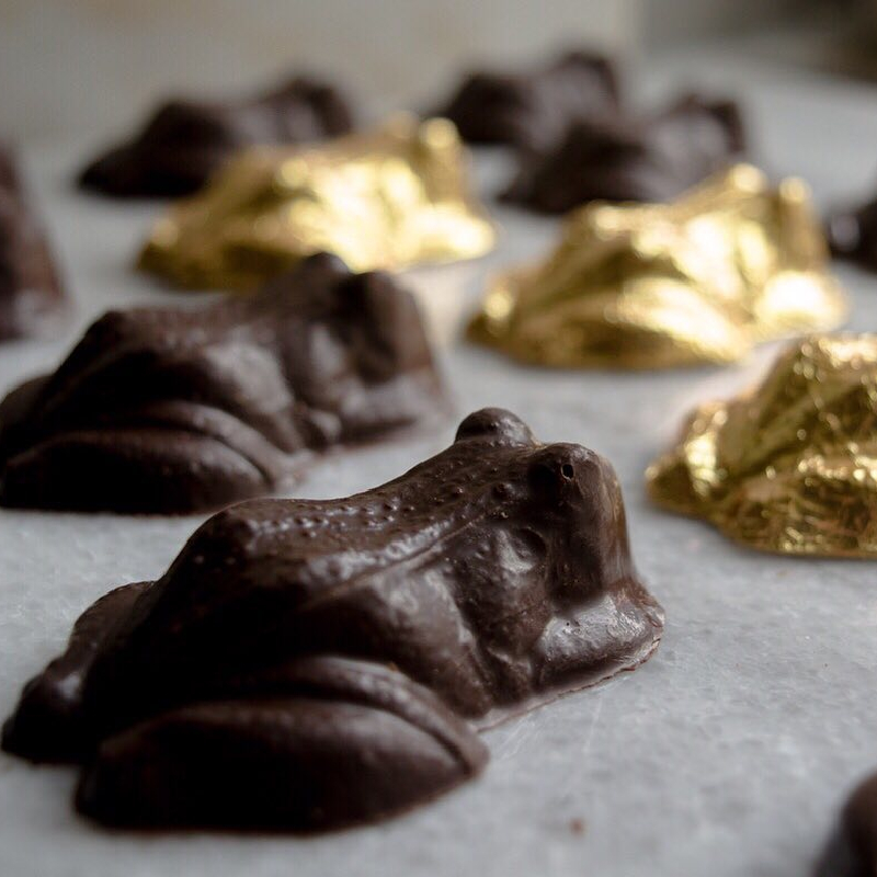 Chocolate Frogs with Caramel Filling