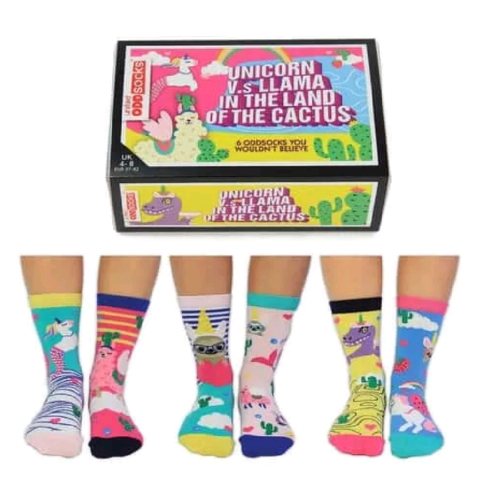 Unicorn Vs Llama Sock Gift Set
