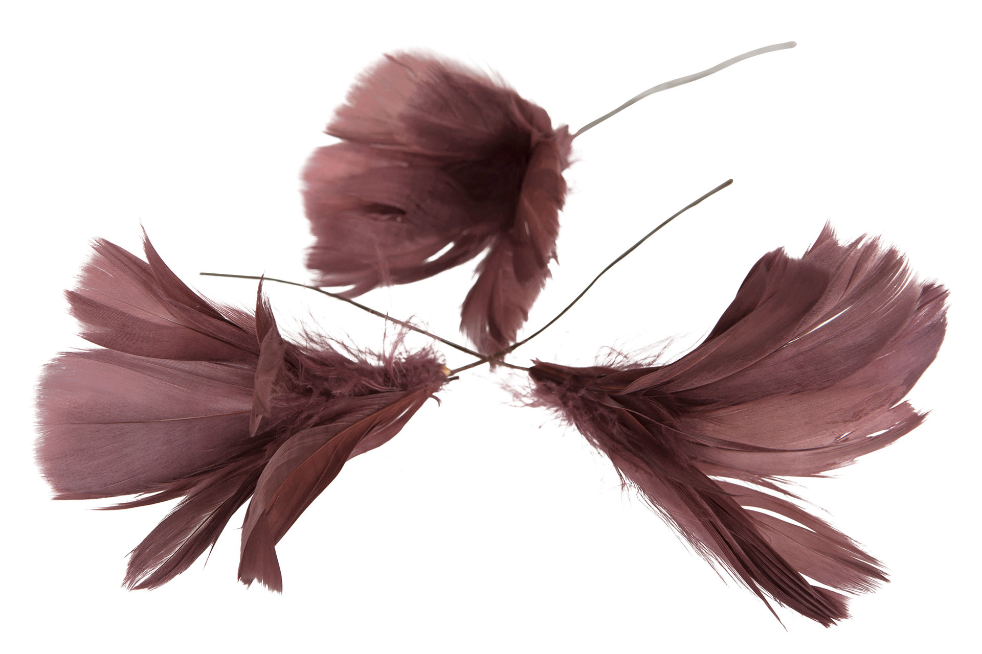 Fjäder/tråd blom mörkrosa