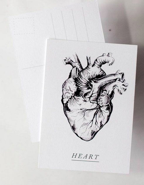 Ainoa Graphic Design: Heart-postikortti