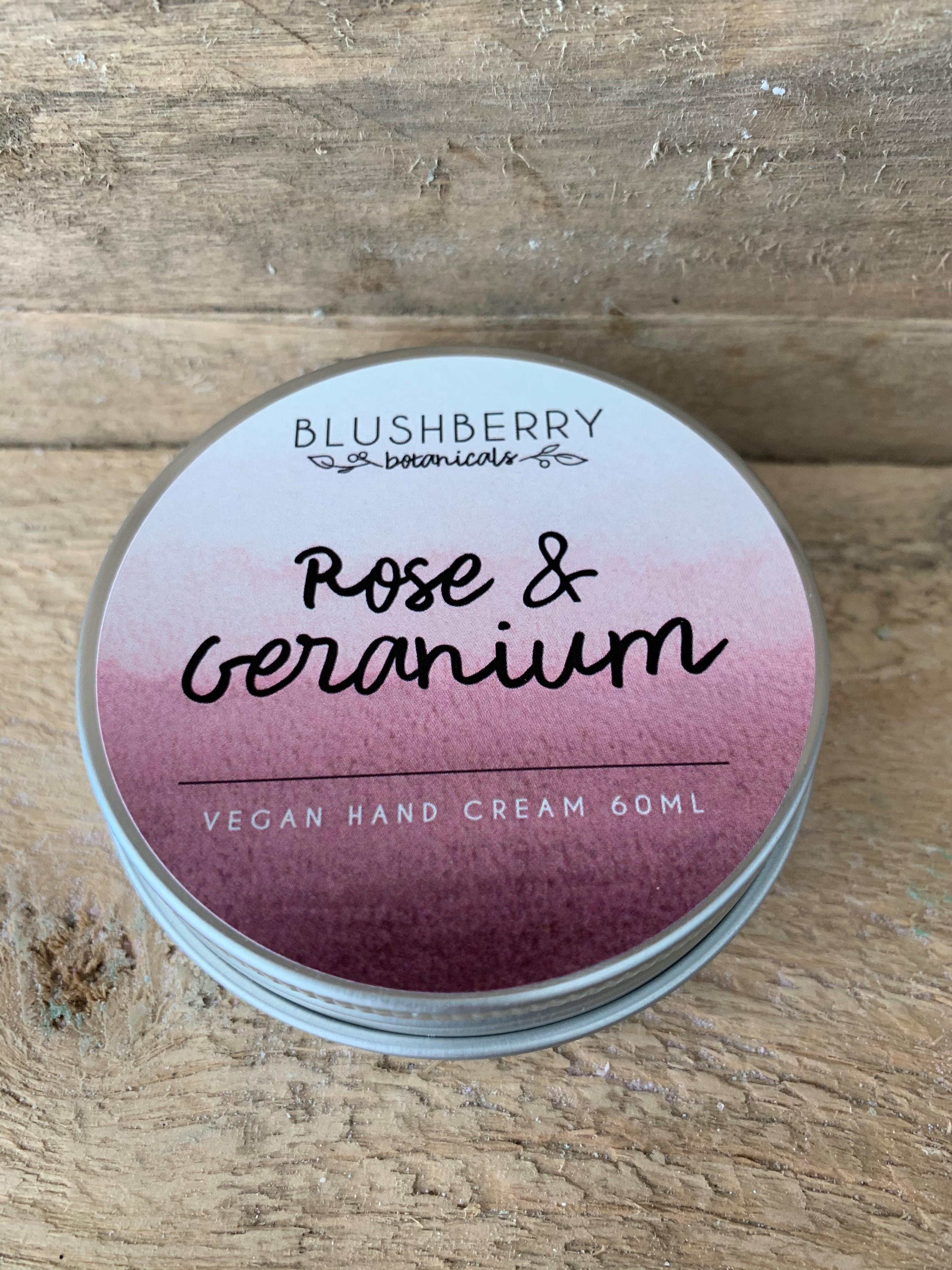 Rose and Geranium Blushberry Botanicals Natural Hand Cream 